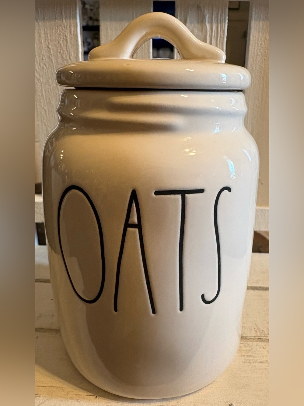 Rae Dunn Cream OATS Ceramic Canister